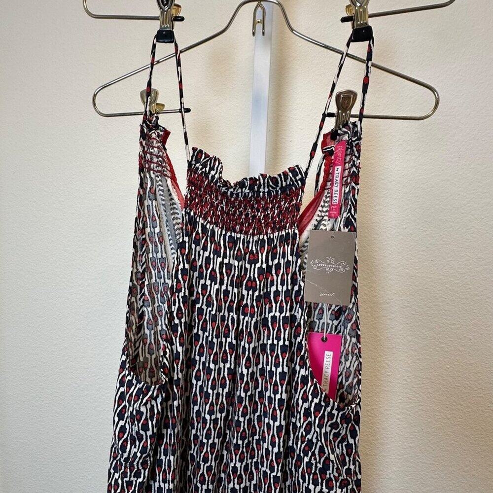 Tracy Reese Women Indigo Ruby Silk Smocked Halter Midi Dress Size M NWT - Picture 4 of 12